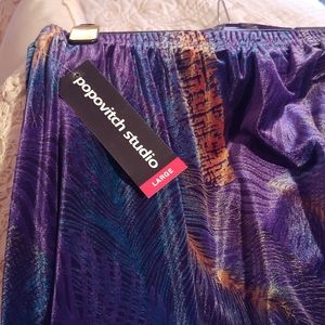 Maxi skirt S. L. elastic waist velour with long slit. Pic 5.